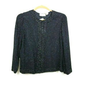 Laurence Kazar Women Blouse Long Sleeve Silk Black